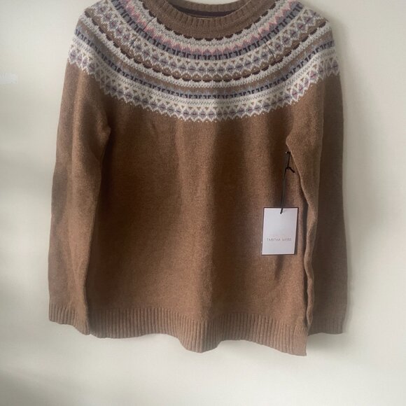 NEW Tabitha Webb Sweater Cardigan, Brown, Pink, Blue 80% Wool - Picture 6 of 6